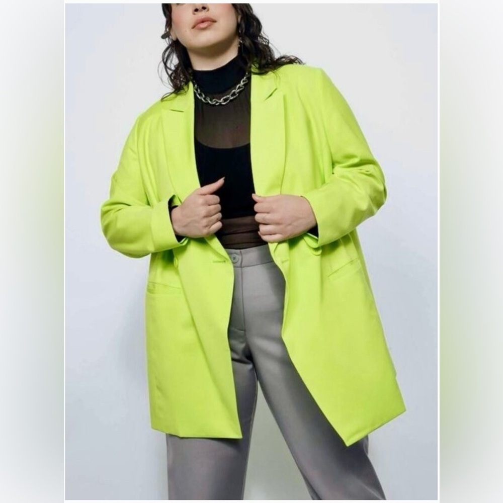 NWT Wildfang Neon The Empower Double Breasted Blazer